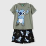 Pigiama corto Lilo & Stitch ©Disney da bimbo verde chiaro | Undercolors Outlet