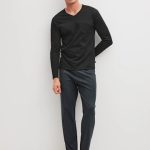 CALIDA Pigiama lungo 'Relax Streamline' in Nero | ABOUT YOU