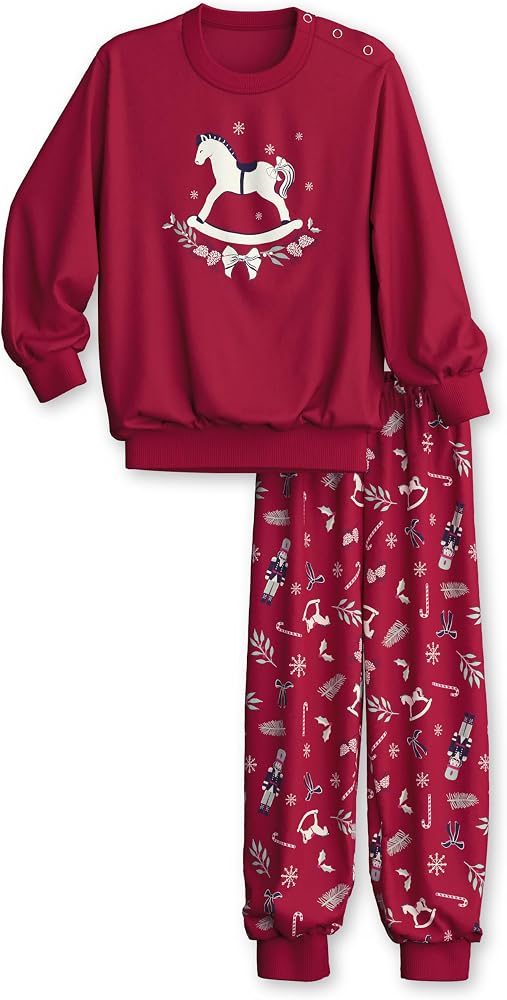 calida-pigiama-753ppq-1.jpg CALIDA Pigiama per Bambini con Polsini, Rosso Intenso, 104 110 : Amazon.it: Moda - immagine 1