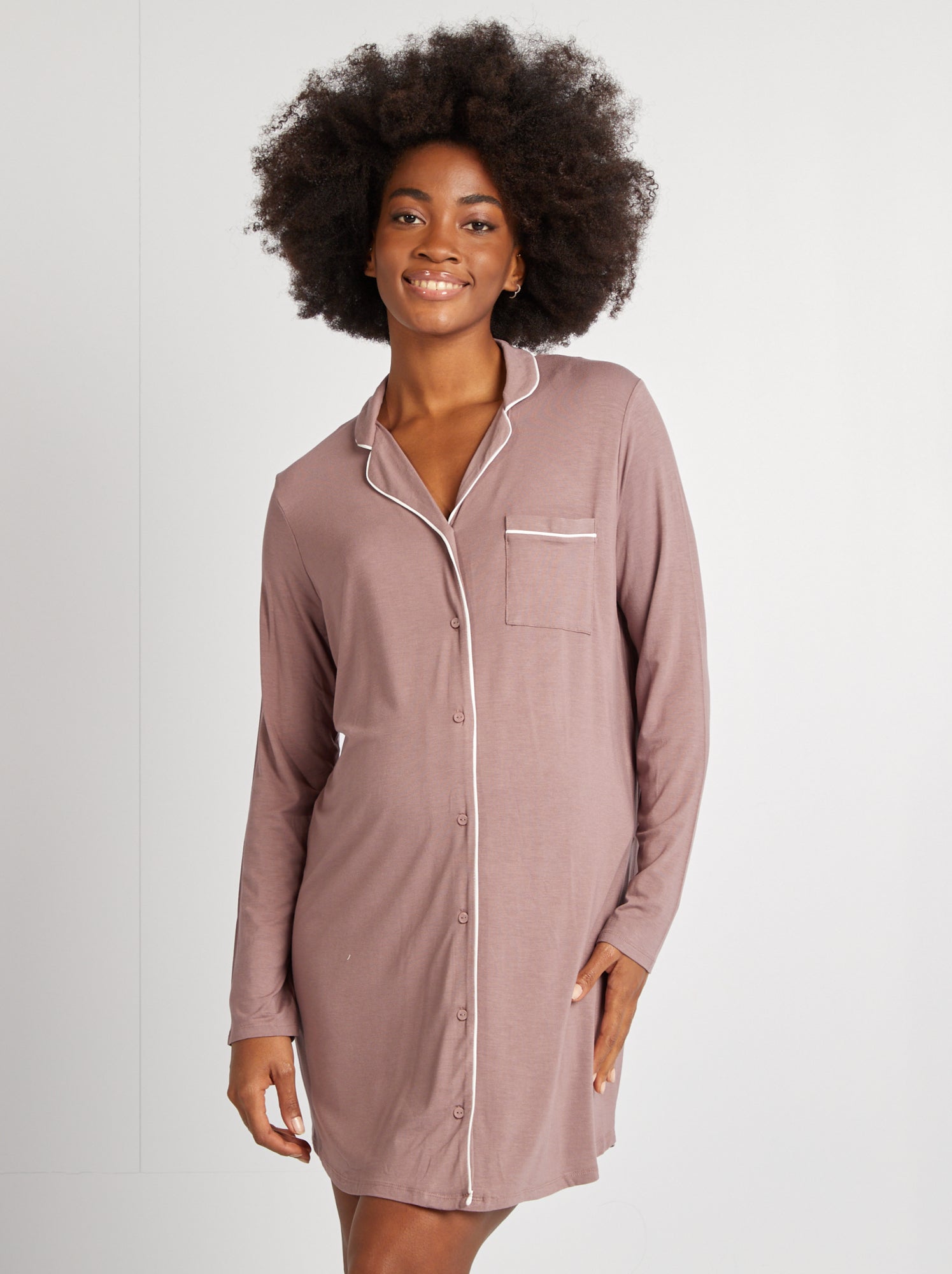 camicia-da-notte-bottoni-130nif-1.jpg Camicia da notte con bottoni VIOLA - immagine 1