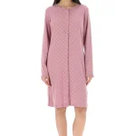Camicia da notte donna con bottoni noidìnotte con rombi a cuori