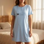 Camicia da Notte Donna Microfibre OZABI Manica Corta Blu Donna 16.90€ Kiabi