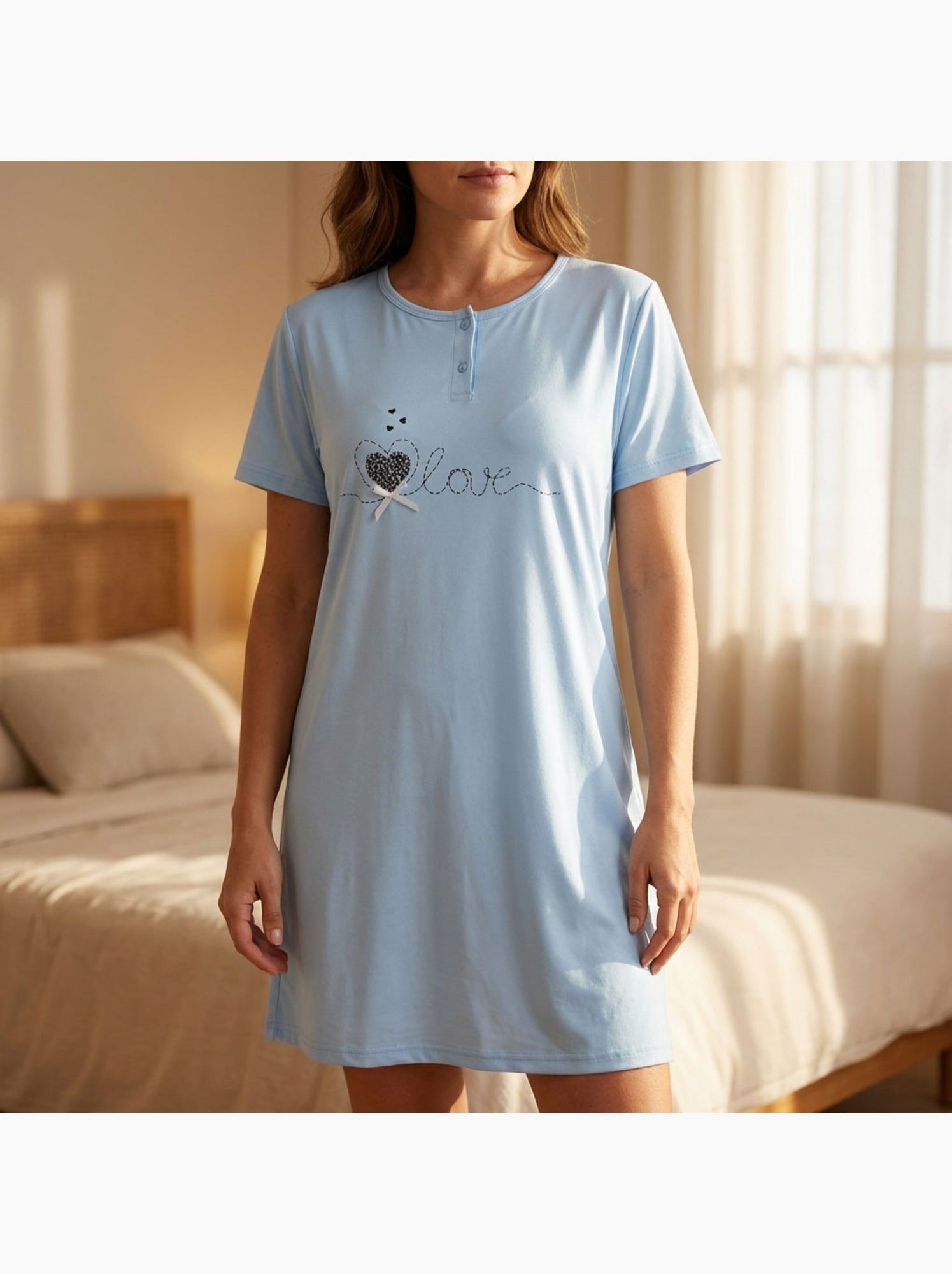 camicia-da-notte-donna-865hbc-1.jpg Camicia da Notte Donna Microfibre OZABI Manica Corta Blu Donna 16.90€ Kiabi - immagine 1