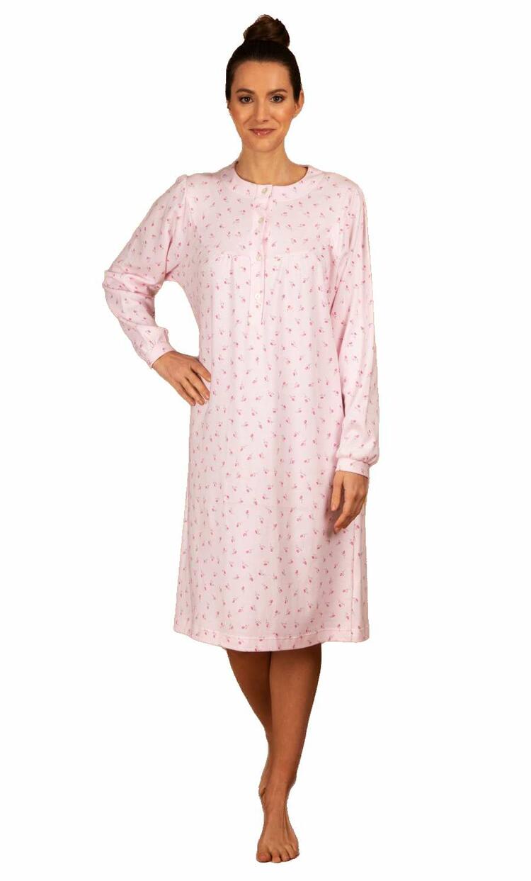camicia-da-notte-donna-995vog-1.jpg Camicia da notte donna in jersey di cotone caldo Silvia 11986 Silvia - immagine 1