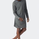 Camicia Da Notte Uomo In Cotone A Maniche Corte, Scollo A V, Con Tasca Laterale, Leggera E Confortevole Maniche Corte Cotone