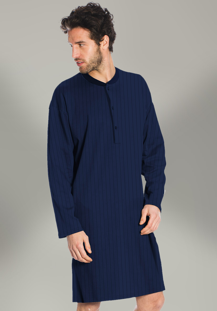 camicia-da-notte-uomo-683ztf-1.jpg Uomo camicia da notte in caldo cotone - immagine 1