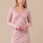 Camicia da notte donna in costina di viscosa articolo classic