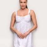 YAMAMAY Camicia da Notte con Spalline Fini in Sangallo, Bianco, Linea Broderie, Donna, M : Amazon.it: Moda