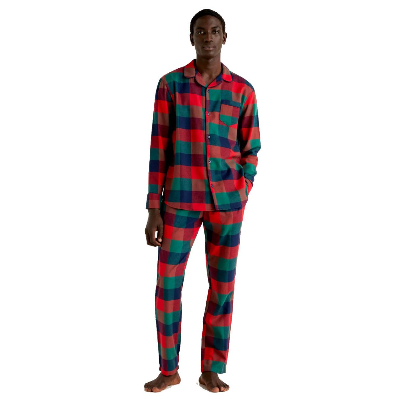 ovs-pigiami-uomo-190nmr-1.jpg Pyjamas Ovs Pigiamo Uomo Tartan Pile Natalizio Uomo Christmas Pyjamas Pigiami Uomo Ovs Tartan Pigiama Natale Intimissimi Pigiama Rosso A - immagine 1
