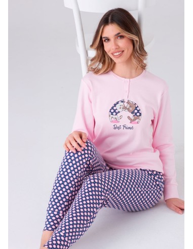 pigiama-535oyn-1.jpg Pigiama Donna in Caldo Cotone Pigiamiamoci Art. 4166 Invernale - immagine 1
