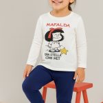 🌟 Pigiama bambina marca Sabor modello Mafalda Una stella come me in jersey di puro cotone