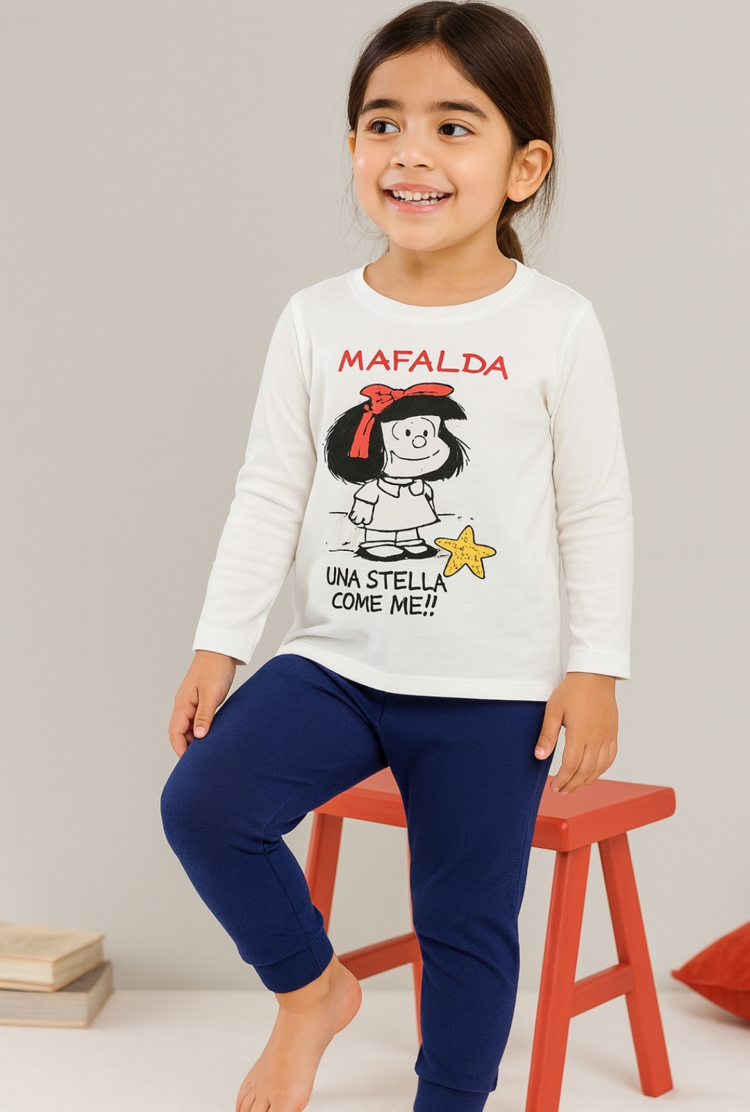 pigiama-bambina-723coo-1.jpg ๐ Pigiama bambina marca Sabor modello Mafalda Una stella come me in jersey di puro cotone - immagine 1