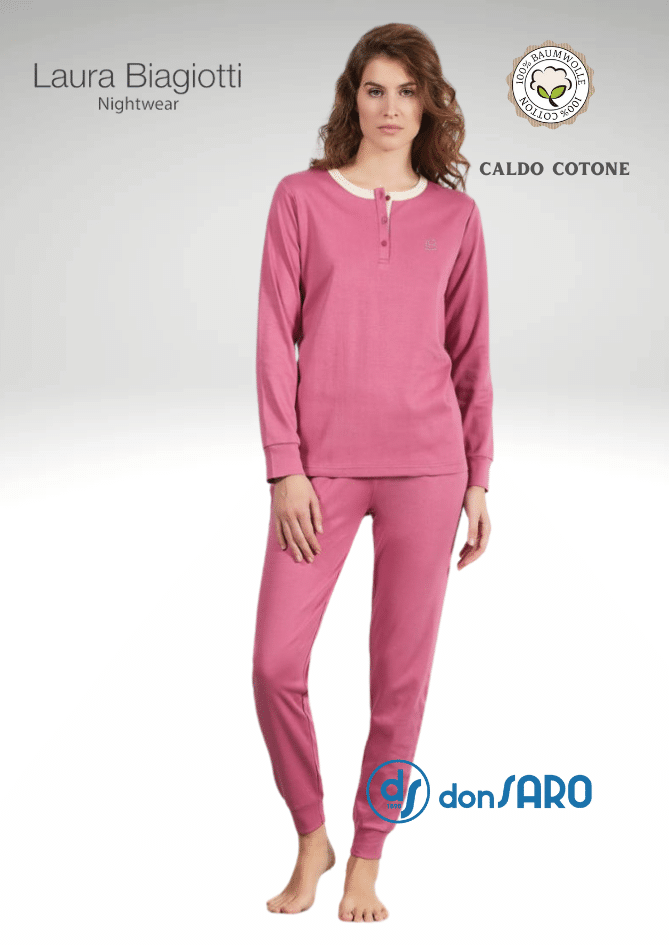 pigiama-caldo-cotone-donna-880hgd.png Pigiama donna caldo cotone tinta unita Laura Biagiotti 96836 Don Saro dal 1898 - immagine 1