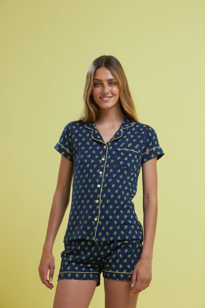 pigiama-corto-donna-209mgg-1.jpg Pigiama Donna Aperto Corto Fantasia FA7739AB Cotone NOIDINOTTE | Vacchetti - immagine 1