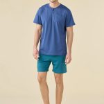 NOI DI NOTTE Pigiama Uomo Corto Cotone Estivo ART. FC003265 S / Avio