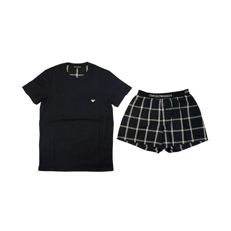 pigiama-corto-uomo-804nts-1.jpg Pigiama corto uomo EMPORIO ARMANI mezza manica con shorts. - immagine 1