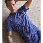 Pigiama corto uomo in leggerissimo jersey di puro cotone, fantasia esp