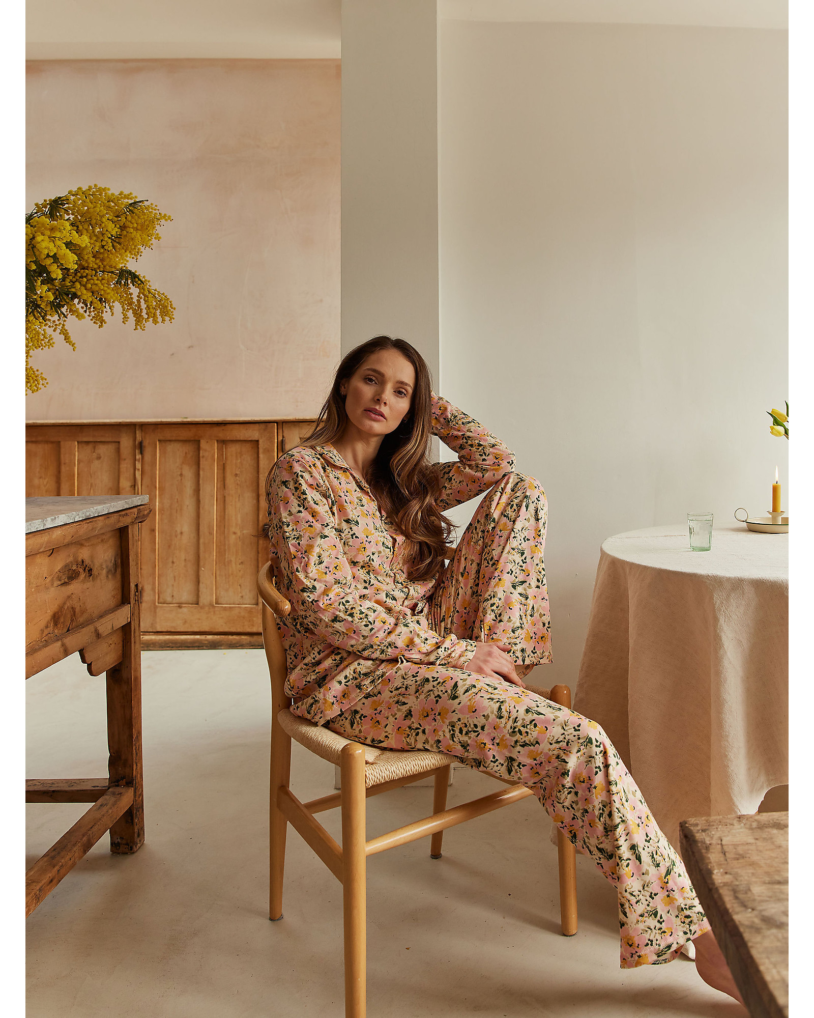 pigiama-cotone-donna-056udv-1.jpg Sleepy Doe Set Pigiama Donna Floreale 100% Cotone bio donna - immagine 1