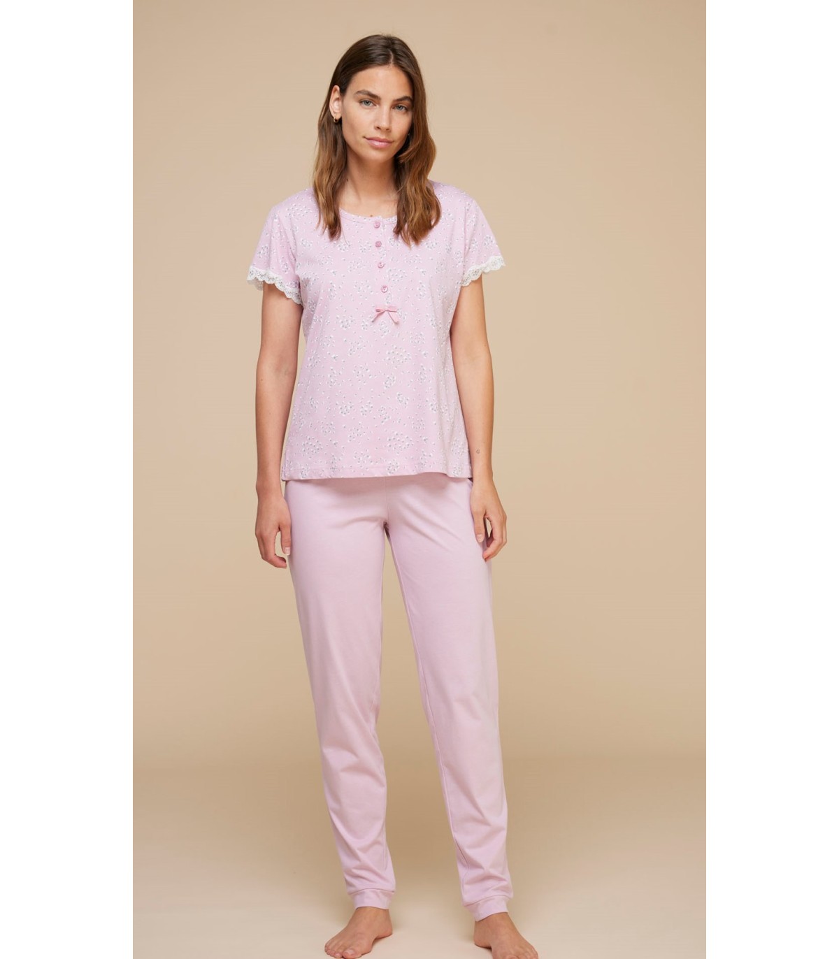 pigiama-cotone-donna-161nxj-1.jpg NOIDINOTTE PIGIAMA DONNA COTONE M/CORTA ART.FA8555 - immagine 1