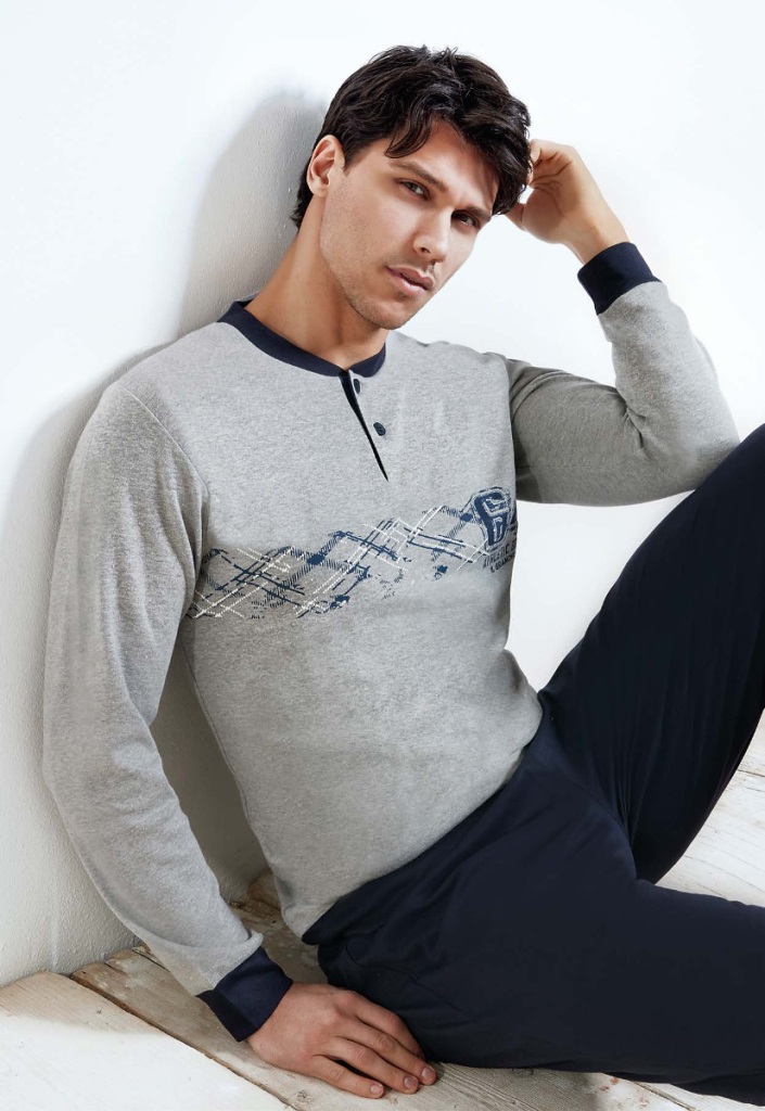 pigiama-cotone-uomo-249fhq-1.jpg Il Granchio Pigiama uomo lungo in caldo cotone ART.GP564 GRIGIO - immagine 1