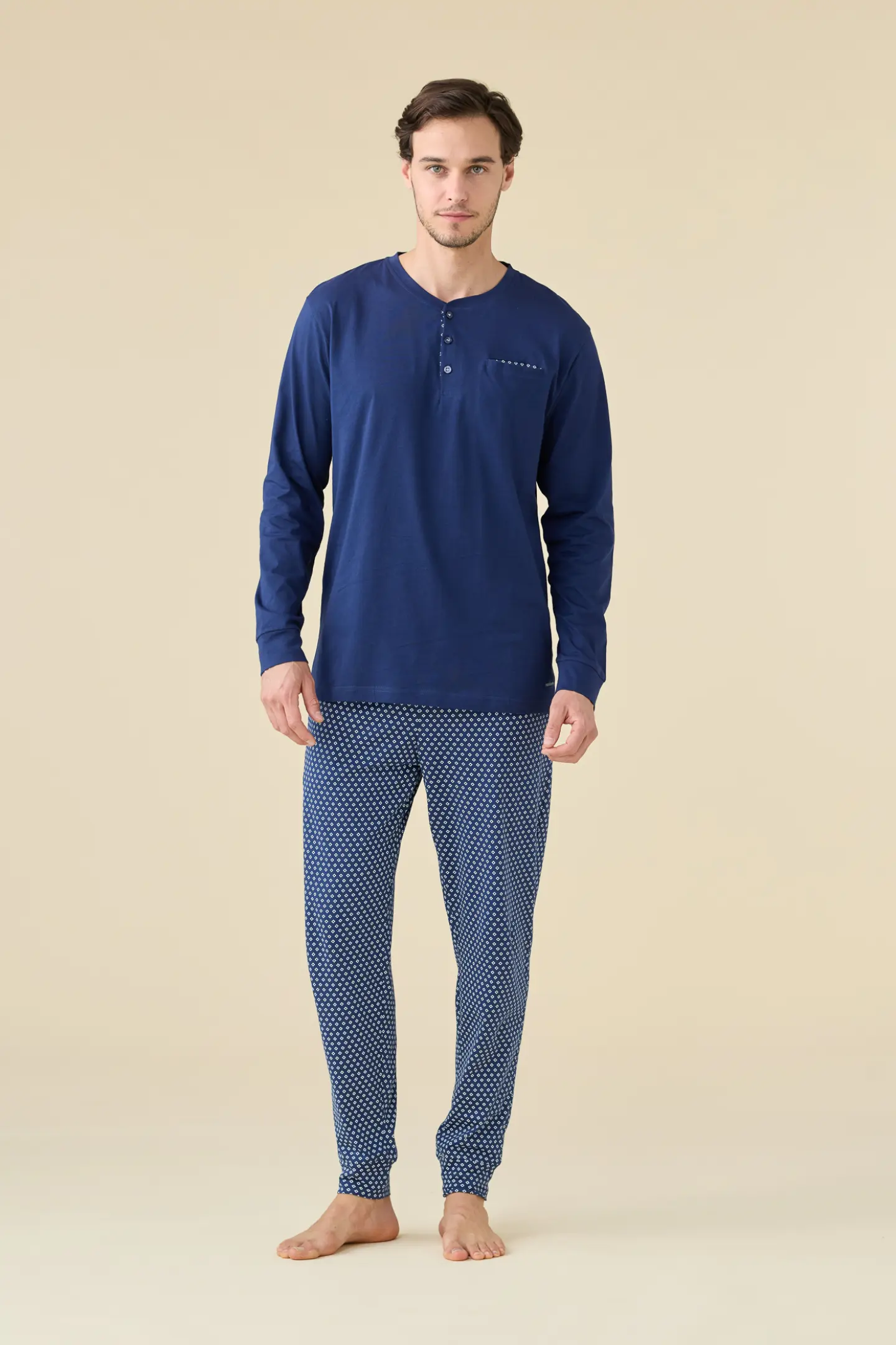 pigiama-cotone-uomo-990mmk.webp Pigiami estivi uomo in cotone vendita online | noidinotte.com - immagine 1