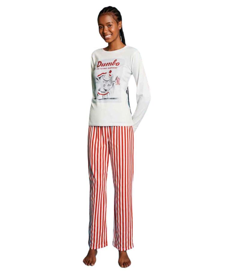 pigiama-disney-donna-344vqu-1.jpg Pigiama donna a manica lunga in jersey di cotone disney dumbo dyd3831 DUMBO | Quattro Stagioni Shop - immagine 1