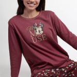 Pigiama Donna Invernale Disney Minnie Mouse in Cotone Caldo Art. 63308