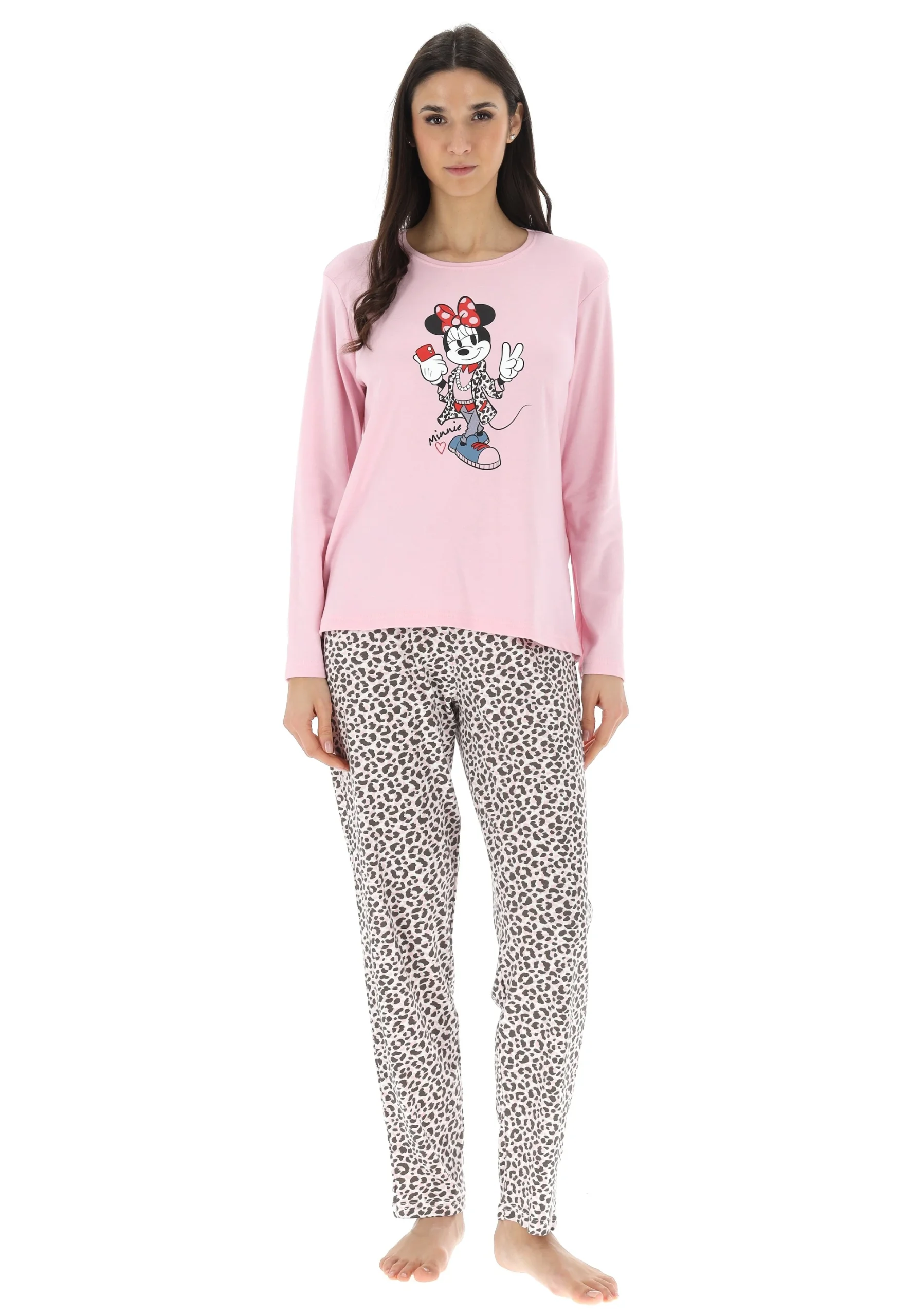 pigiama-disney-donna-787rlj.webp Pigiama Disney donna con stampa Minnie maculato art.63313 - immagine 1