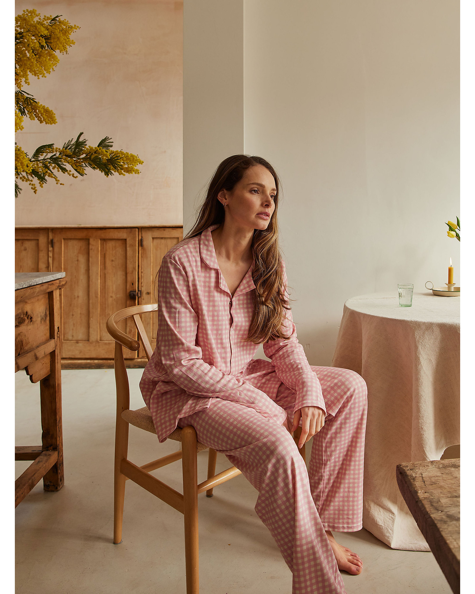 pigiama-donna-161lin-1.jpg Sleepy Doe Pigiama Donna Quadri 100% Cotone bio donna - immagine 1