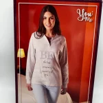PIGIAMA DONNA LUNGO CALDO COTONE YOU & ME by Irge YMI613