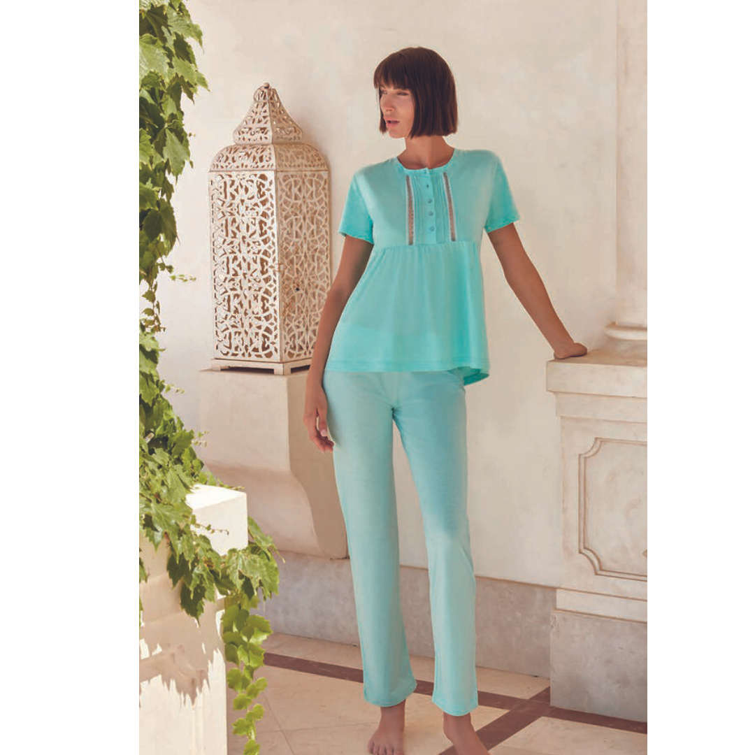pigiama-donna-cotone-307nnn.png Pigiama donna manica corta in cotone e modal Q bo' - immagine 1