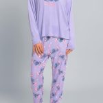 Disney Pigiama Donna Pigiama Stitch Signora | Pigiami Donna Invernale | Set Pigiamone Signora | Viola L : Amazon.it: Moda