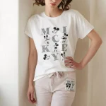 Pigiama Donna Disney Mickey Mouse in Cotone Fresco e Morbido