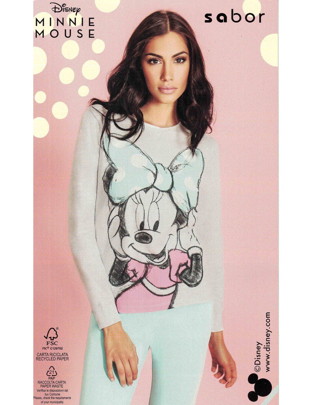 pigiama-donna-disney-628noo-1.jpg Pigiama Donna Disney Minnie Fresco cotone Jersey Manica lunga 362 - immagine 1