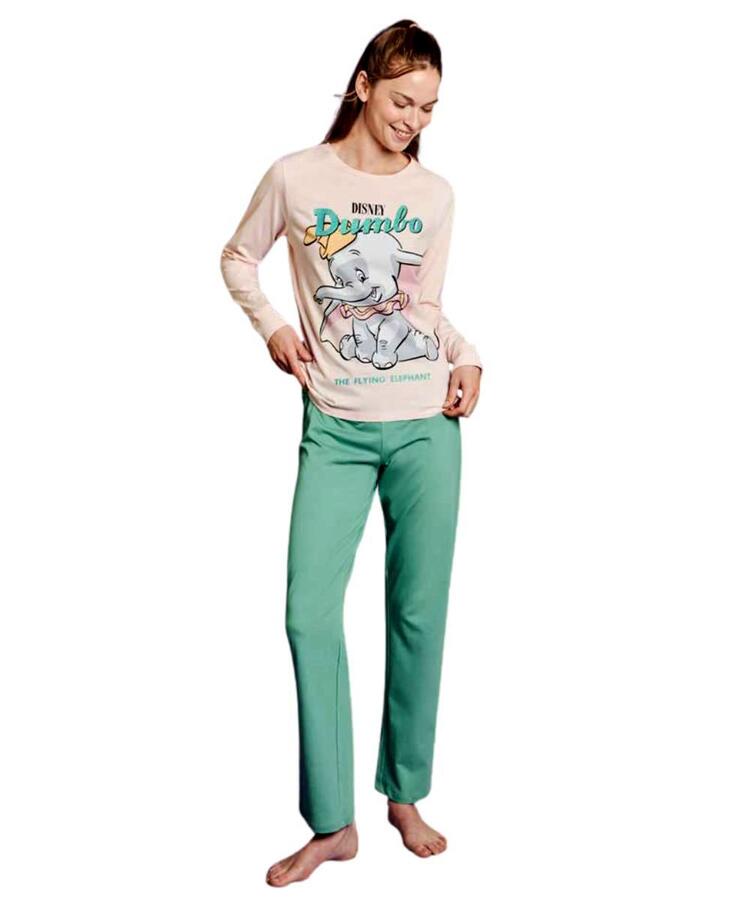 pigiama-donna-disney-858cdb-1.jpg Pigiama donna a manica lunga in jersey di cotone Disney Dumbo DYD3831 DUMBO - immagine 1