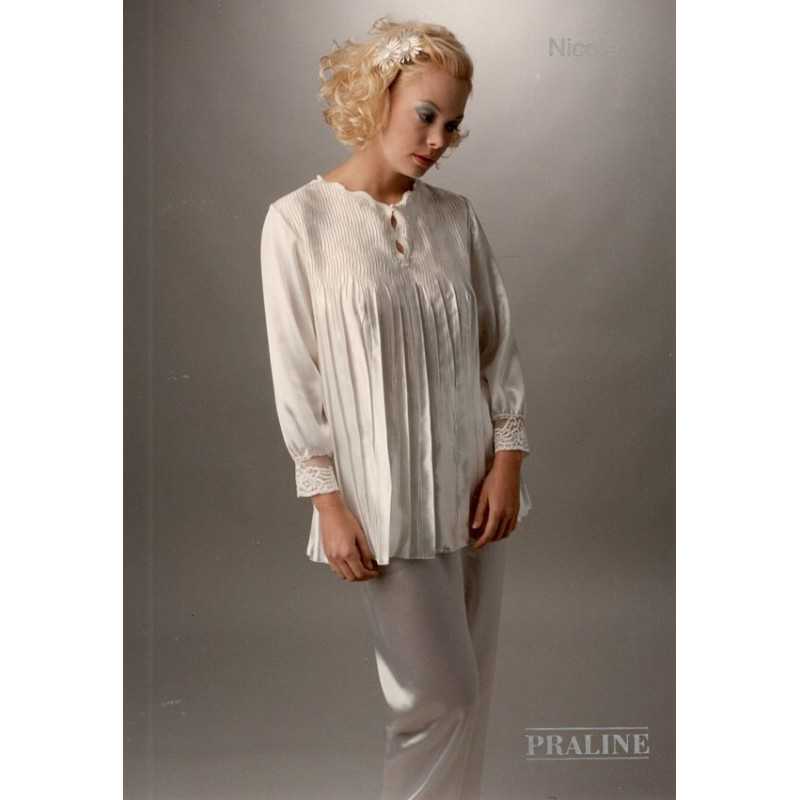 pigiama-donna-elegante-005vpj-1.jpg Pigiama donna elegante in freschissimo raso setificato Nicole tg. 42 44 - immagine 1