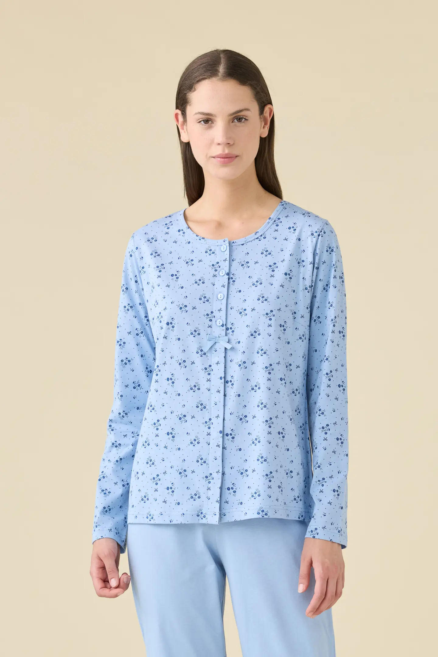 pigiama-donna-estivo-029utq.webp Pigiama donna estivo in cotone articolo flower. - immagine 1