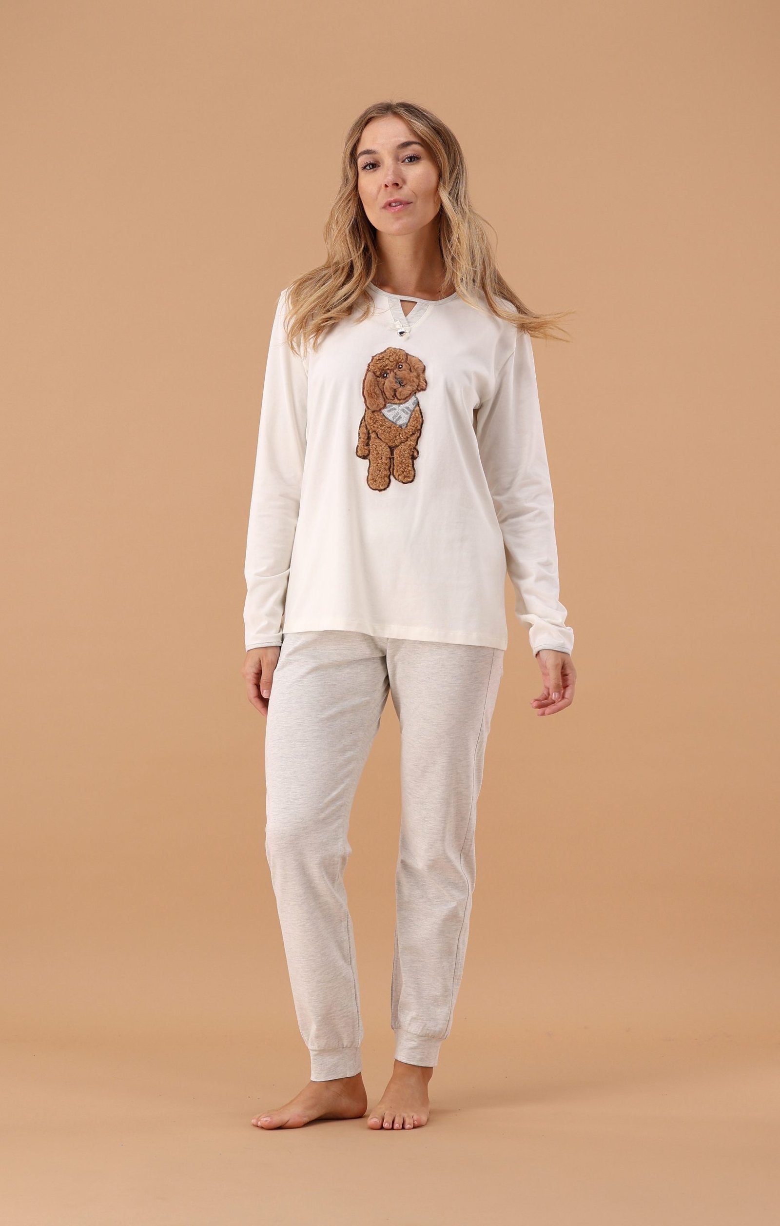 pigiama-donna-invernale-067jhx-1.jpg MaryHome Pigiama Donna Invernale 100% Cotone Interlock Art 6P85061 Toglia - immagine 1
