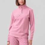 NOI DI NOTTE Pigiama Donna Manica Lunga in Pile ART. FA009359 XS / Rosa