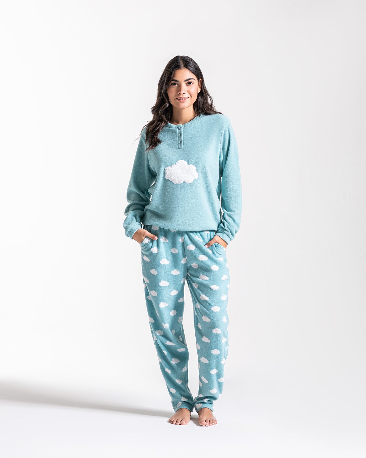 pigiama-donna-pile-936jrx-1.jpg Pigiama donna in pile Cloud - immagine 1