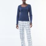 Completo pigiama in flanella di cotone Bianco Donna 12.00€ Kiabi