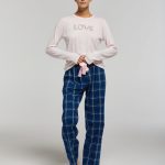 Pigiama donna lungo love viscosa e flanella | Pompea