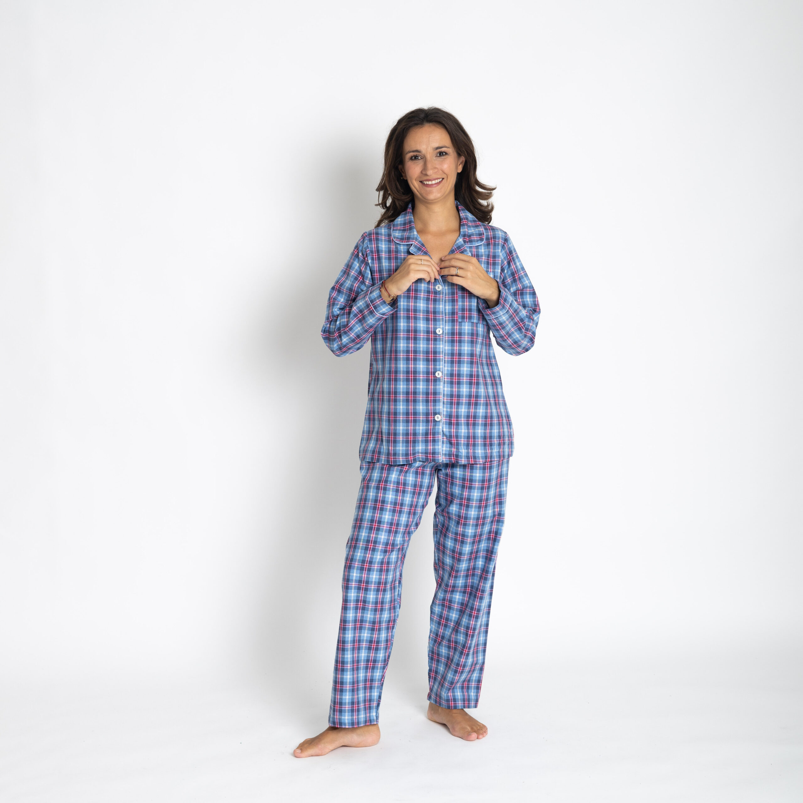 pigiama-flanella-donna-952wcv-1.jpg Pigiama Piera flanella azzurro e rosa | I Versiliani - immagine 1