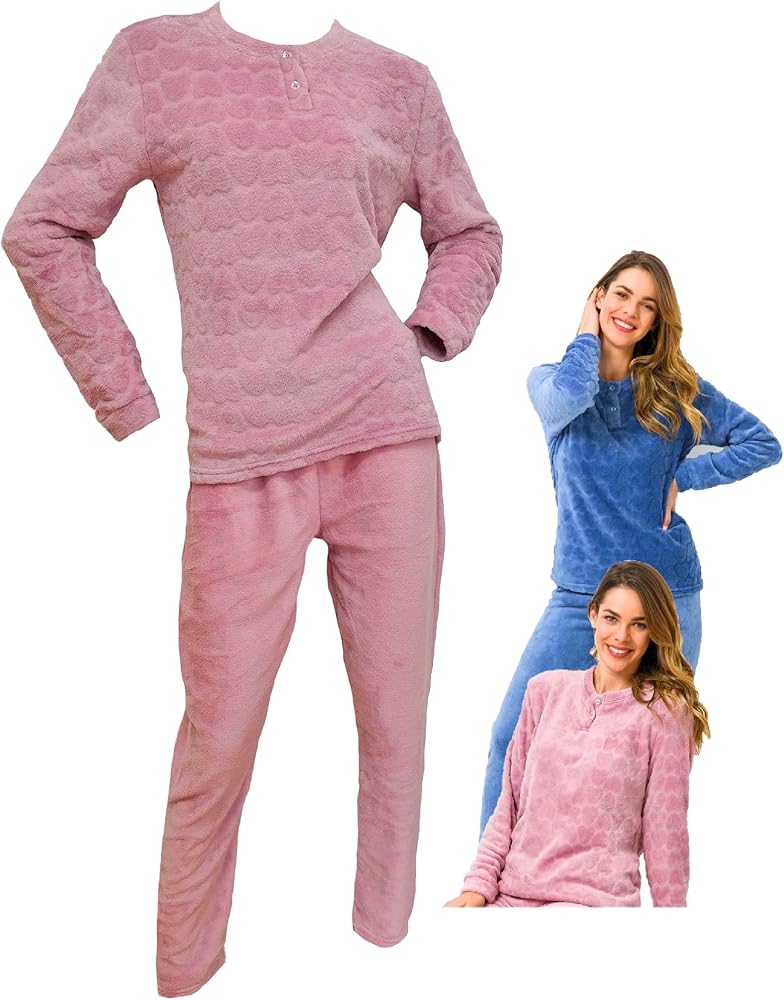 pigiama-in-pile-donna-670swj-1.jpg il Granchio Tuta Donna Invernale con Zip Pigiama Donna Pile Morbido Coral Malva, L : Amazon.it: Moda - immagine 1