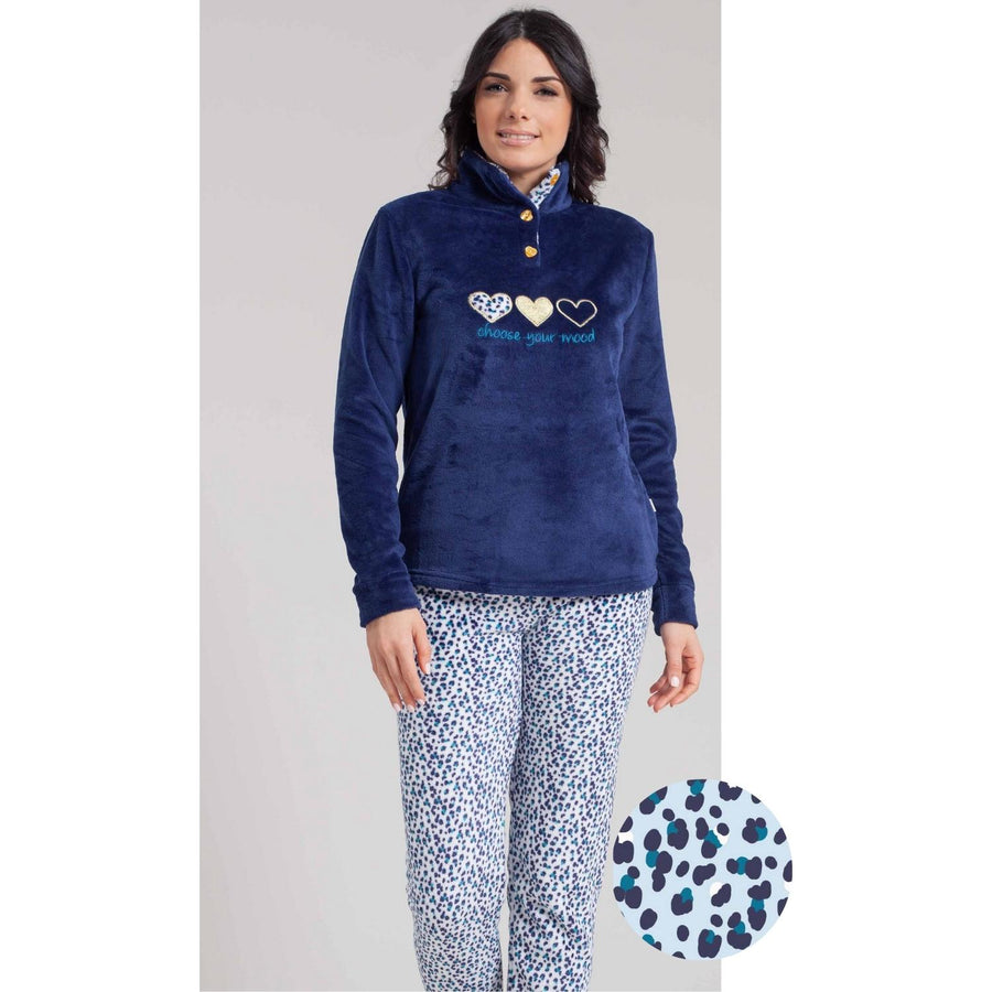 pigiama-in-pile-donna-866cdl-1.jpg Pigiama donna marca Irge in morbido e caldo Coral (pile) - immagine 1