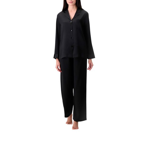 pigiama-in-seta-donna-734fim-1.jpg LUNA DI SETA: PERMANENT COLLECTION Pigiama seta 19mm NERO VLST08007 L6300580031black donna - immagine 1