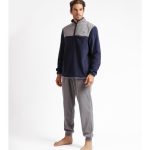 Admas Pigiama Invernale collo Alto con Zip in Pile da Uomo 60459 S27