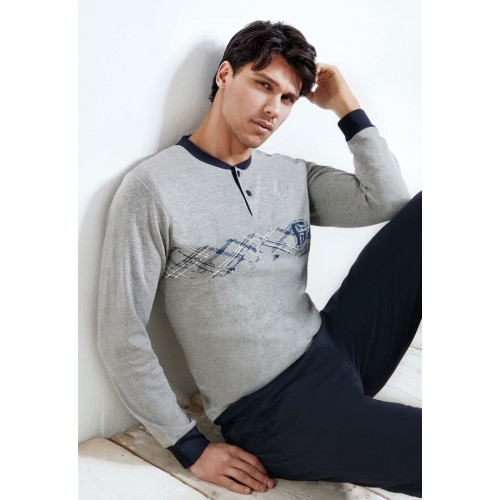 pigiama-invernale-uomo-935ebe-1.jpg Il Granchio Pigiama uomo lungo in caldo cotone ART.GP564 GRIGIO - immagine 1