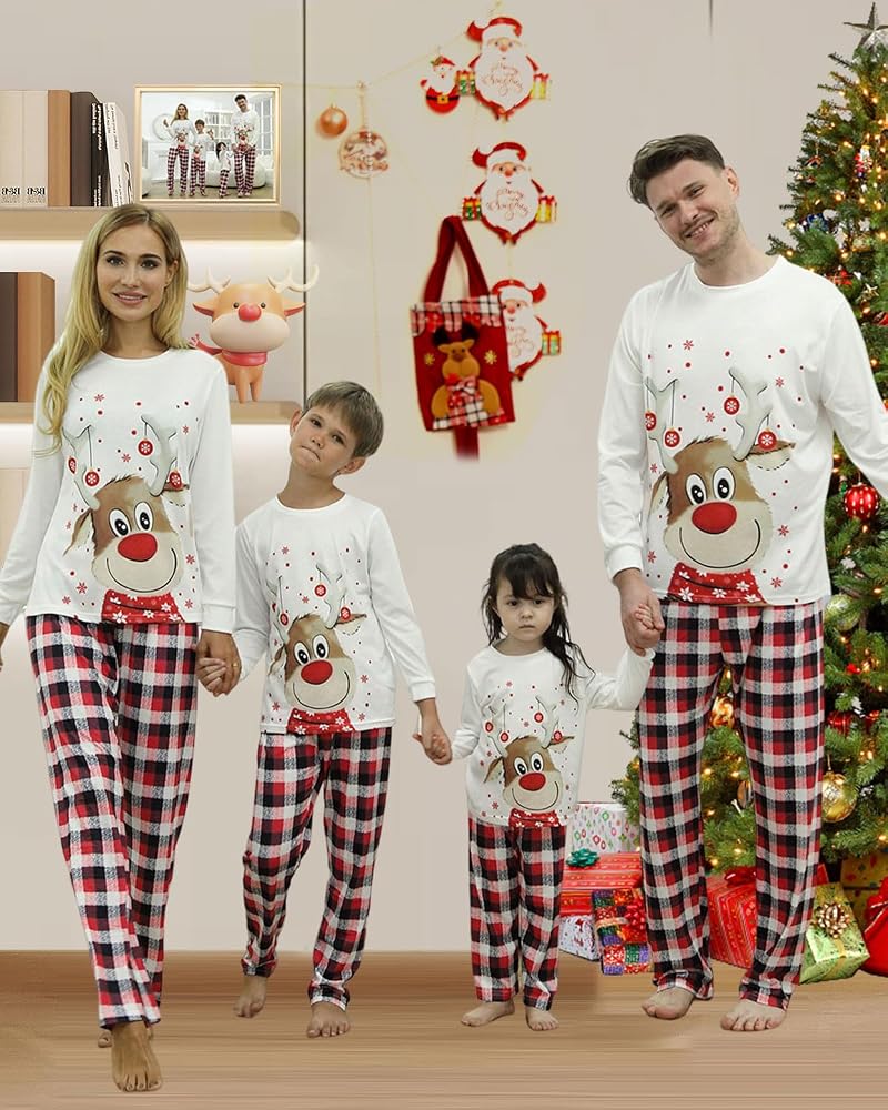pigiama-natale-869kzu-1.jpg Pigiama Natale Famiglia Set, Pigiami Natalizi per Tutta la Famiglia, Pigiama Natalizio Coordinati Manica Lungo, 2 Pezzi Pigiami di Natale lui e lei per Coppia Donna Uomo Bambino Bambina Mamma Papà : - immagine 1