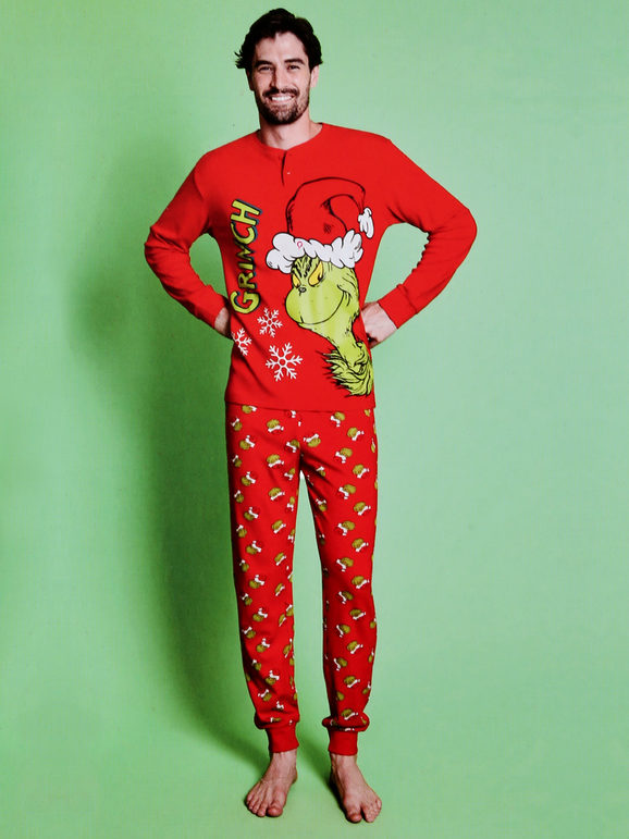 pigiama-natalizio-425cyd-1.jpg Pigiama uomo Natalizio marca Sabor modello Grinch in Caldo Cotone – Intimo Altieri Shop - immagine 1